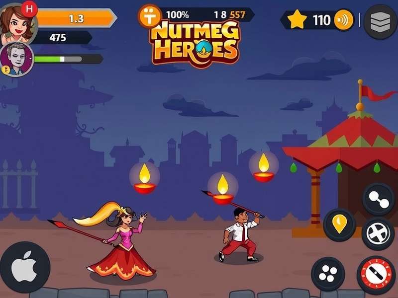 Nutmeg Heroes game screenshot showing players in action